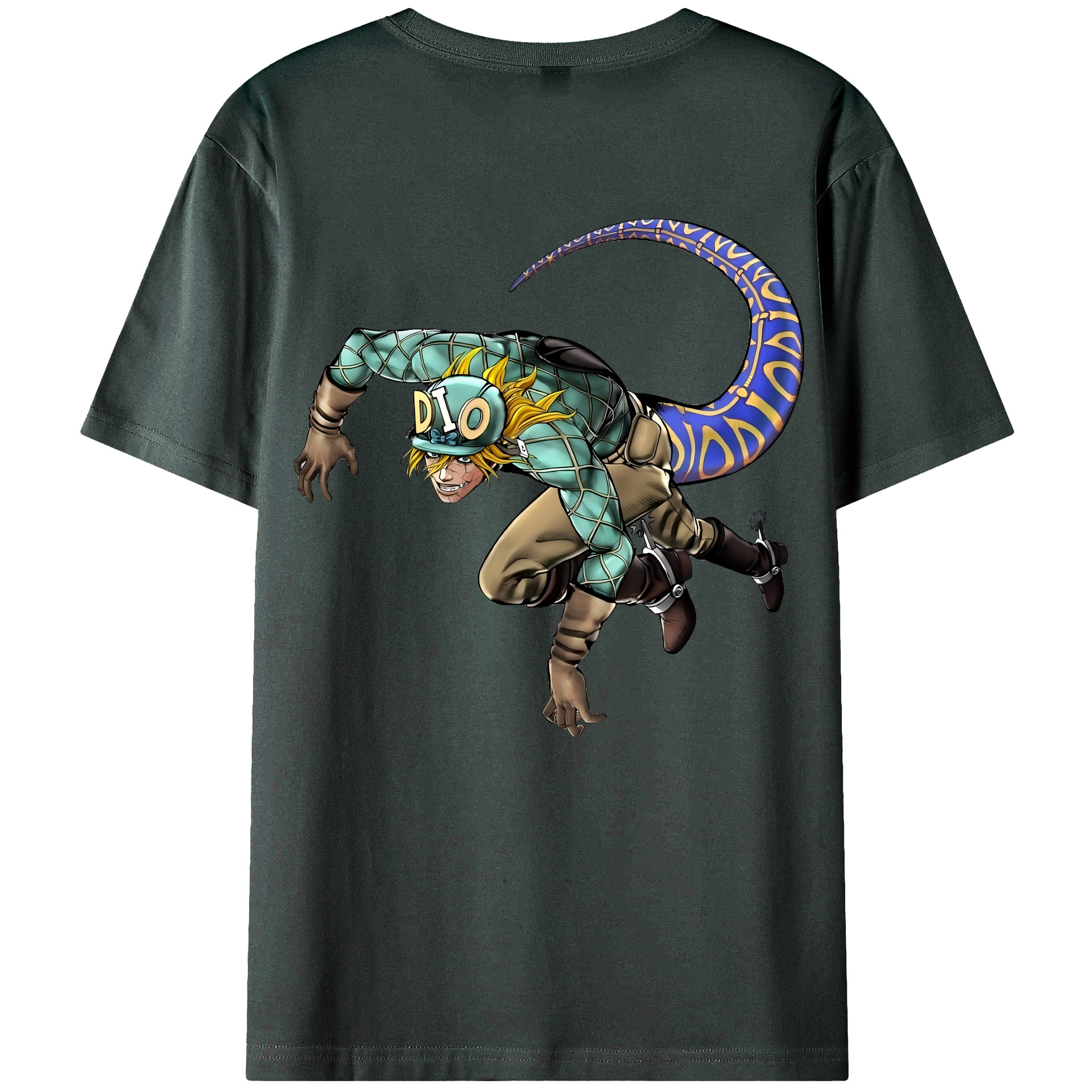 （画像用） ジョジョの奇妙な冒険 ディオ?ブランドー JoJo's Bizarre Adventure Dio Brando 綿100％ メンズ半袖Tシャツ（バックプリント） 通気性